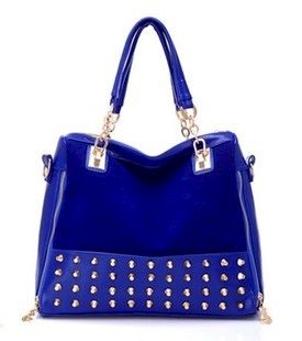 FAUX LEATHER STUD DECOR SATCHEL BAG - product image