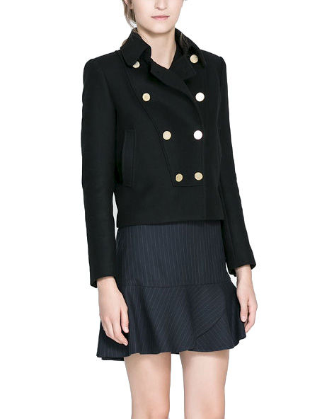SHORT COAT WITH LARGE COLLAR - product image
