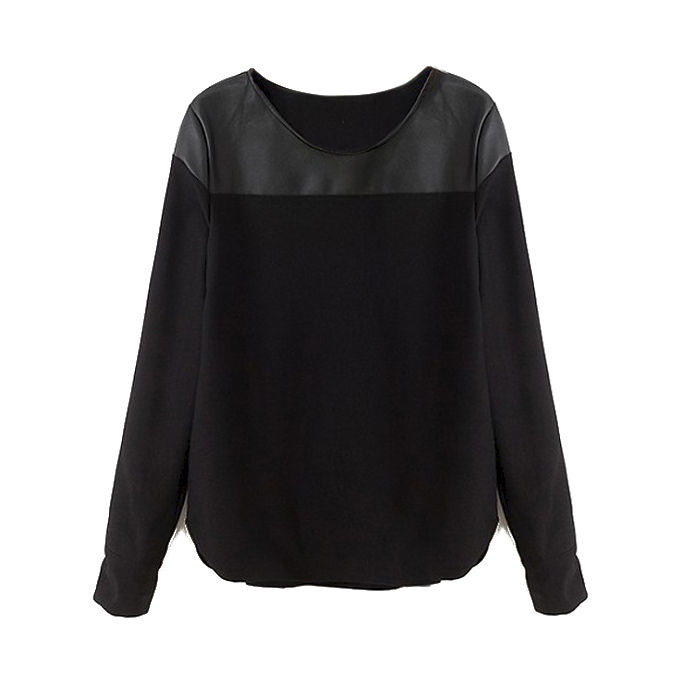 LEATHER LOOK SHOULDER TOP - product image