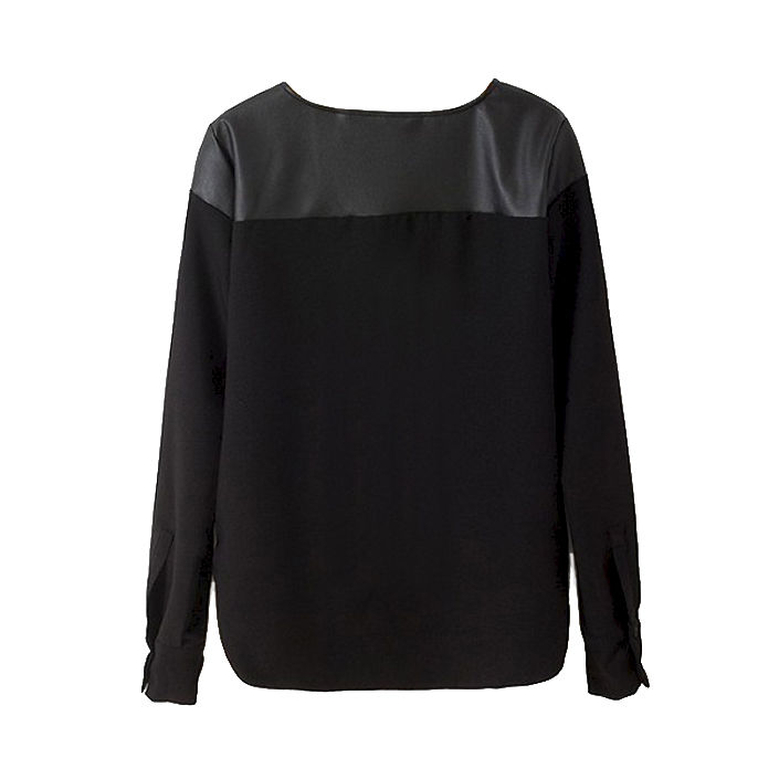 LEATHER LOOK SHOULDER TOP - product image