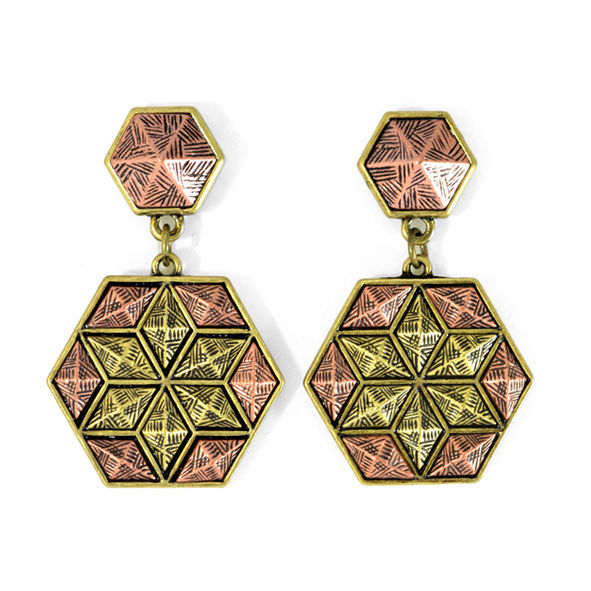 HEXAGON SWINGS EARRINGS - product image