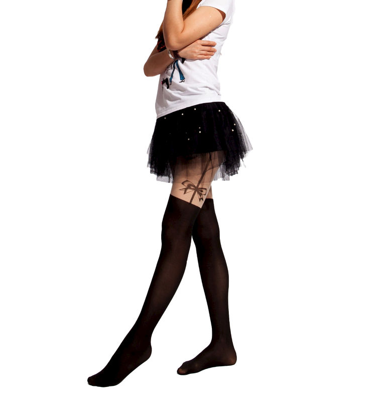 SIDE BOW SUSPENDER TIGHTS - product image