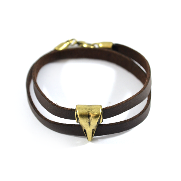 METAL CHARM LEATHER BRACELET - product image