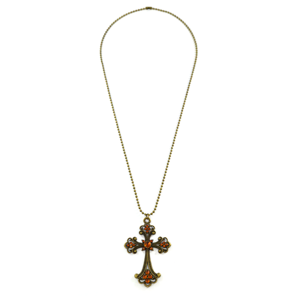 CROSS WITH CRYSTAL NECKLACE - product image
