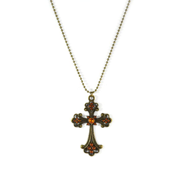 CROSS WITH CRYSTAL NECKLACE - product image