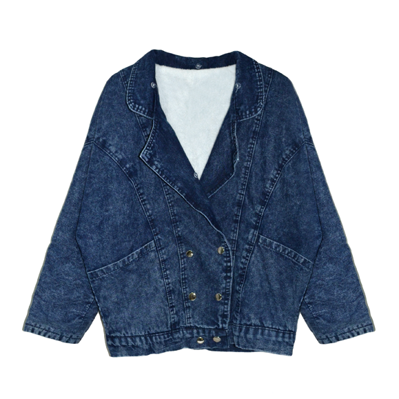 FAUX FUR COLLAR DENIM JACKET - product image
