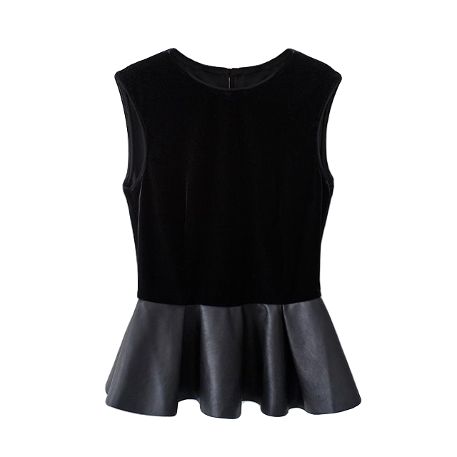 SUEDE TOP WITH PLEATED END - product image