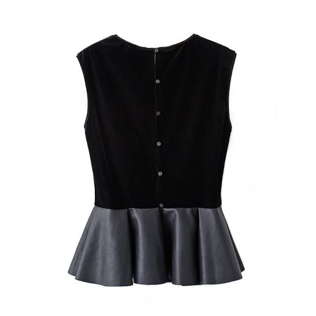 SUEDE TOP WITH PLEATED END - product image