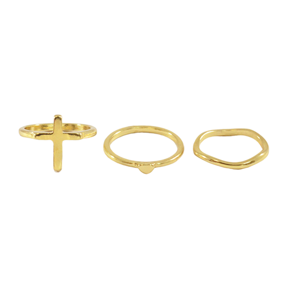 CROSS WITH HEART RINGS SET - product image