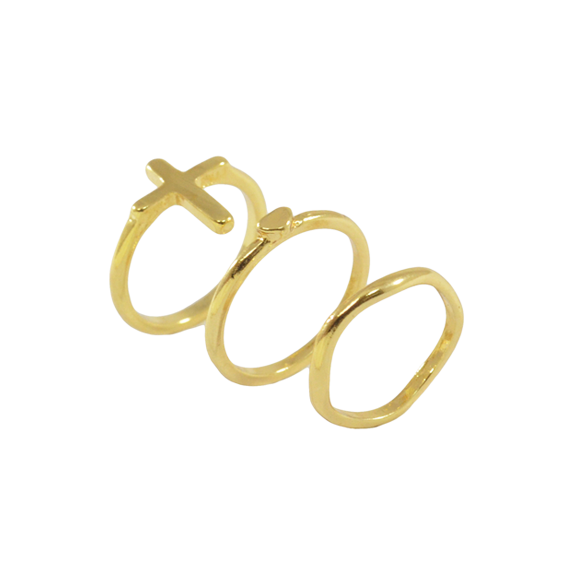 CROSS WITH HEART RINGS SET - product image