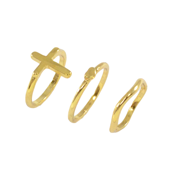 CROSS WITH HEART RINGS SET - product image