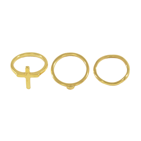 CROSS WITH HEART RINGS SET - product image