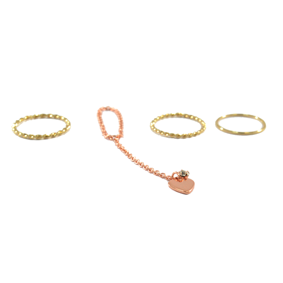 HEART CHARM RINGS SET - product image