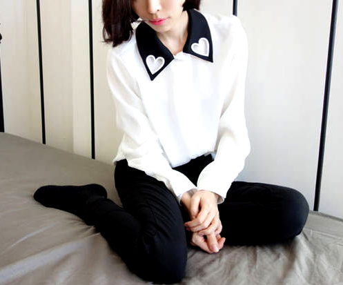 HEART CUT COLLAR SHIRT - product image