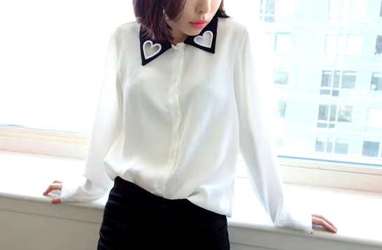 HEART CUT COLLAR SHIRT - product image