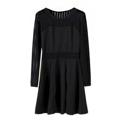 MESH INSERT STRIPES DRESS - product image