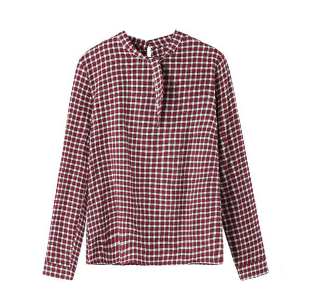 CHECK SHIRT WITH BOW COLLAR - product image