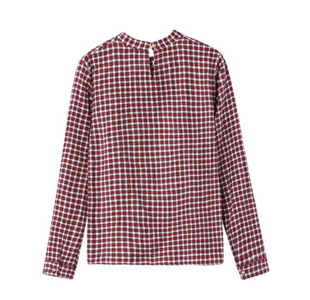 CHECK SHIRT WITH BOW COLLAR - product image