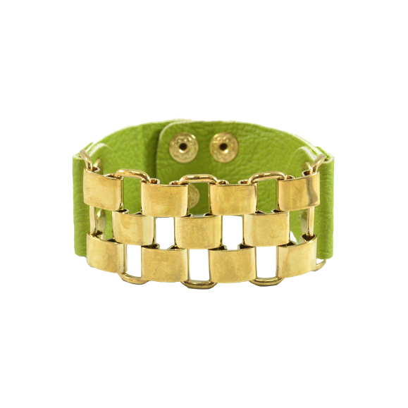 CUFF AND LEATHER LOOK BRACELET - product image