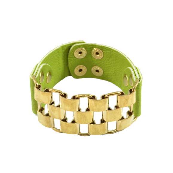 CUFF AND LEATHER LOOK BRACELET - product image