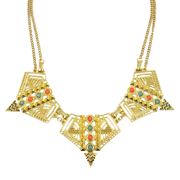 AZTEC PATTERN CUTOUT NECKLACE - product image