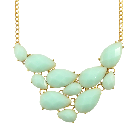 TEAR DROP FAUX GEMSTONE NECKLACE - product image