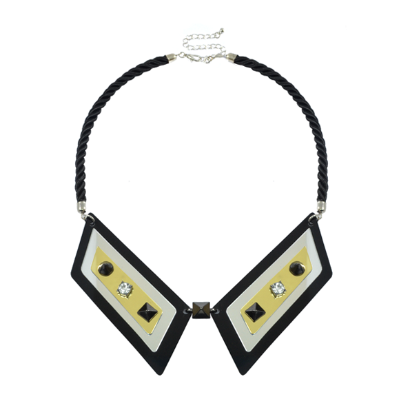CRYSTAL AND SPIKE COLLAR NECKLACE - product image