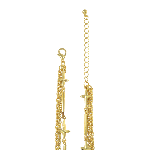 MULTI LAYER CHAIN WITH CROSS NECKLACE - product image