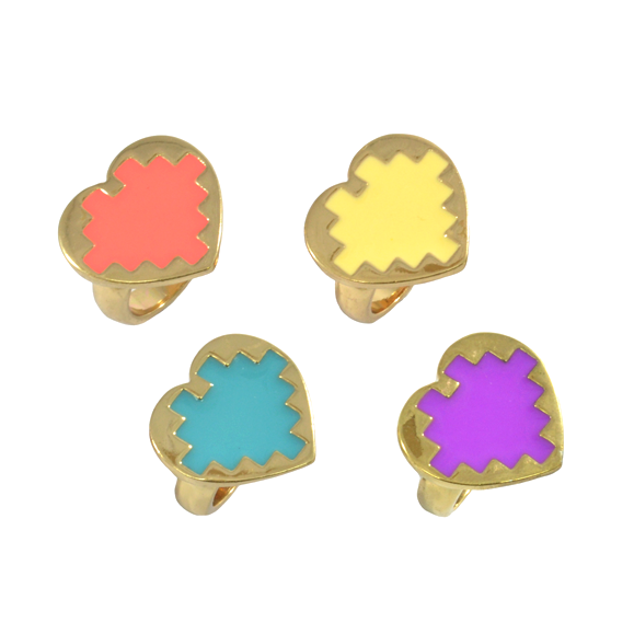 GOLD PIXEL HEART RING - product image