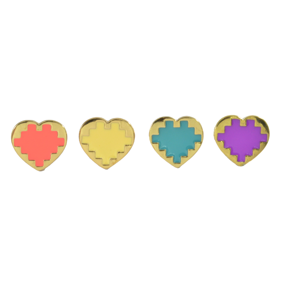 GOLD PIXEL HEART RING - product image