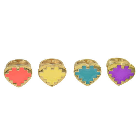 GOLD PIXEL HEART RING - product image