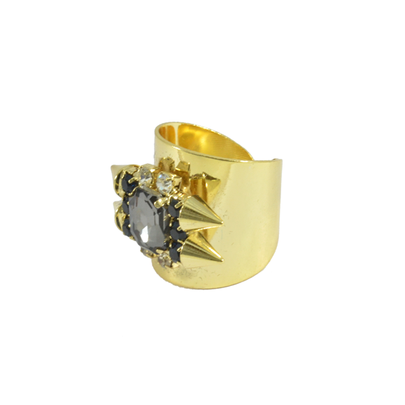 GLAMOROUS CRYSTAL AND SPIKE RING - product image