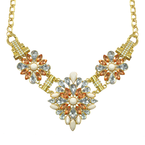 FLOWER CRYSTAL BIB NECKLACE - product image