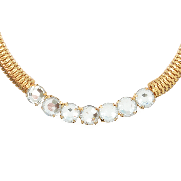 CRYSTAL WITH FLAT CHAIN NECKLACE - product image