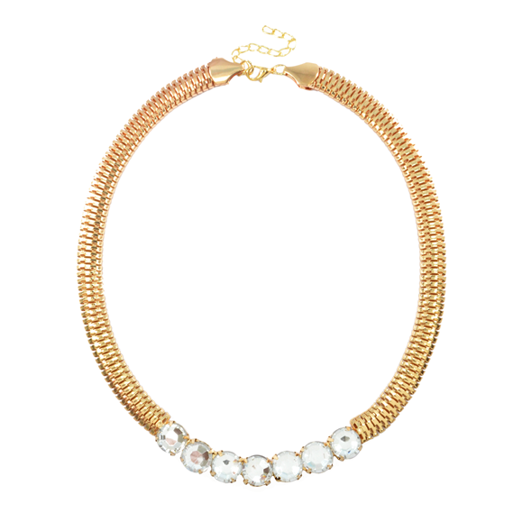 CRYSTAL WITH FLAT CHAIN NECKLACE - product image