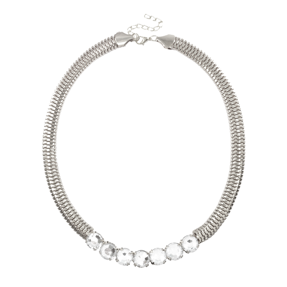 CRYSTAL WITH FLAT CHAIN NECKLACE - product image