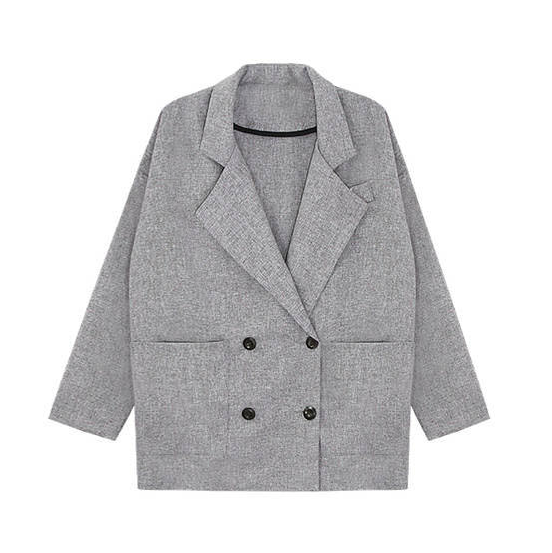 GREY LARGE COLLAR COAT - product image