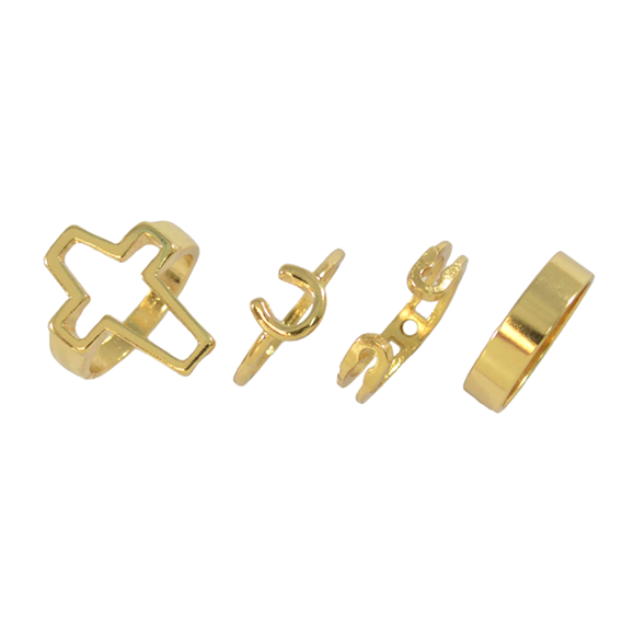 PIN AND CROSS RING SET - product image