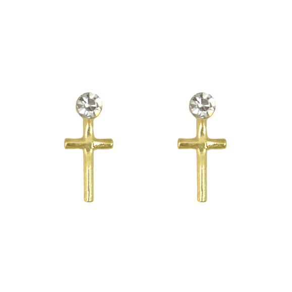 CRYSTAL WITH CROSS EARRINGS - product image