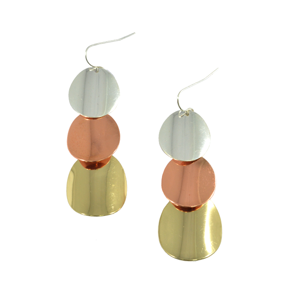 MULTI METALLIC FILM DROP EARRINGS - product image
