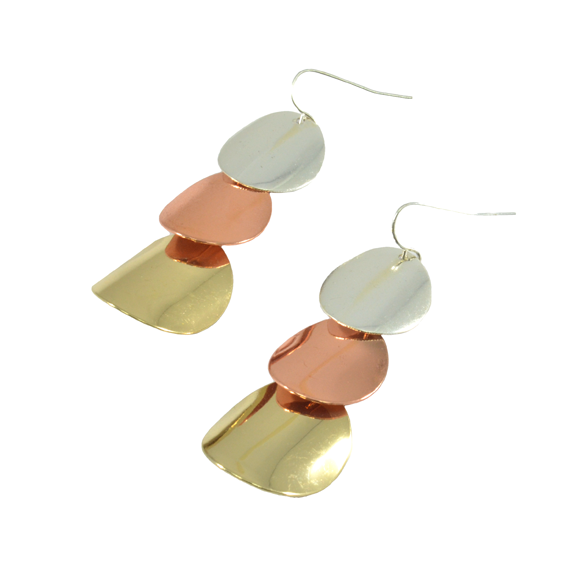 MULTI METALLIC FILM DROP EARRINGS - product image