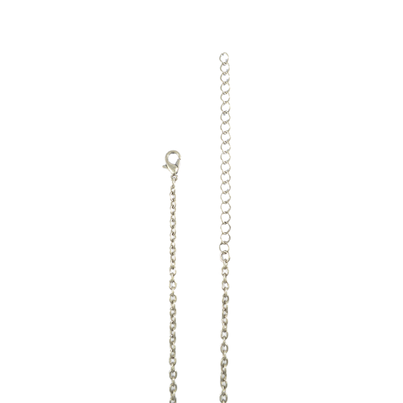 TRIANGLE CRYSTAL NECKLACE WITH CHAIN TASSELS - product image