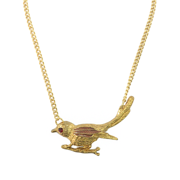 BIRD WITH CRYSTAL EYE NECKLACE - product image