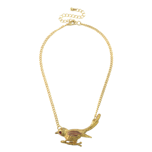 BIRD WITH CRYSTAL EYE NECKLACE - product image