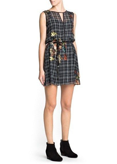 CHECK FLORAL DRESS - product image