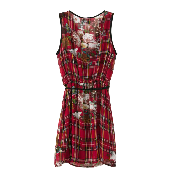 CHECK FLORAL DRESS - product image