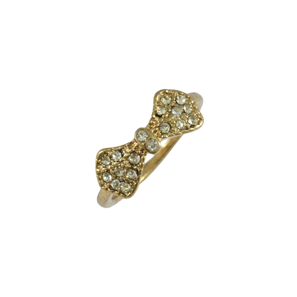 VINTAGE CRYSTAL BOW RING - product image