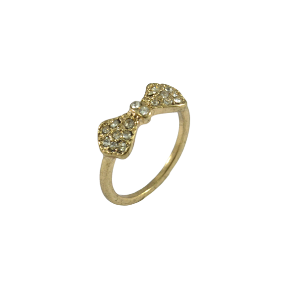 VINTAGE CRYSTAL BOW RING - product image