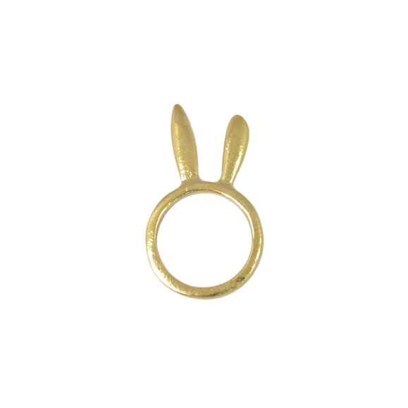 STANDING RABBIT EARS -- Brushed Gold RING - product image