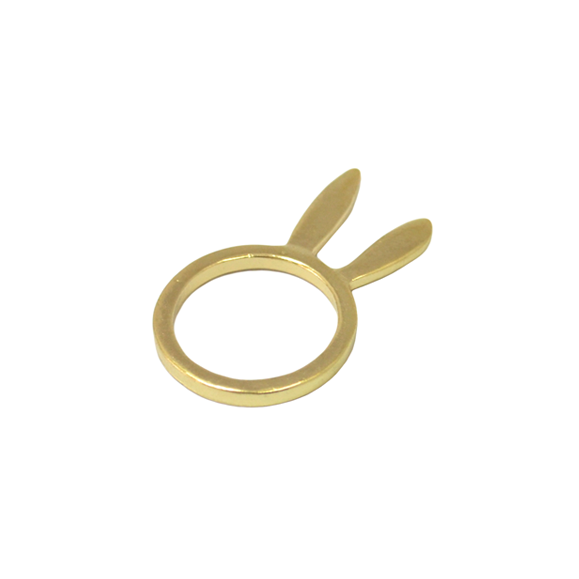 STANDING RABBIT EARS -- Brushed Gold RING - product image